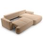 Voir la diapositive 4 : BEST MOBILIER Candela - canapé d'angle droit 4 places - convertible avec coffre - en tissu bouclette