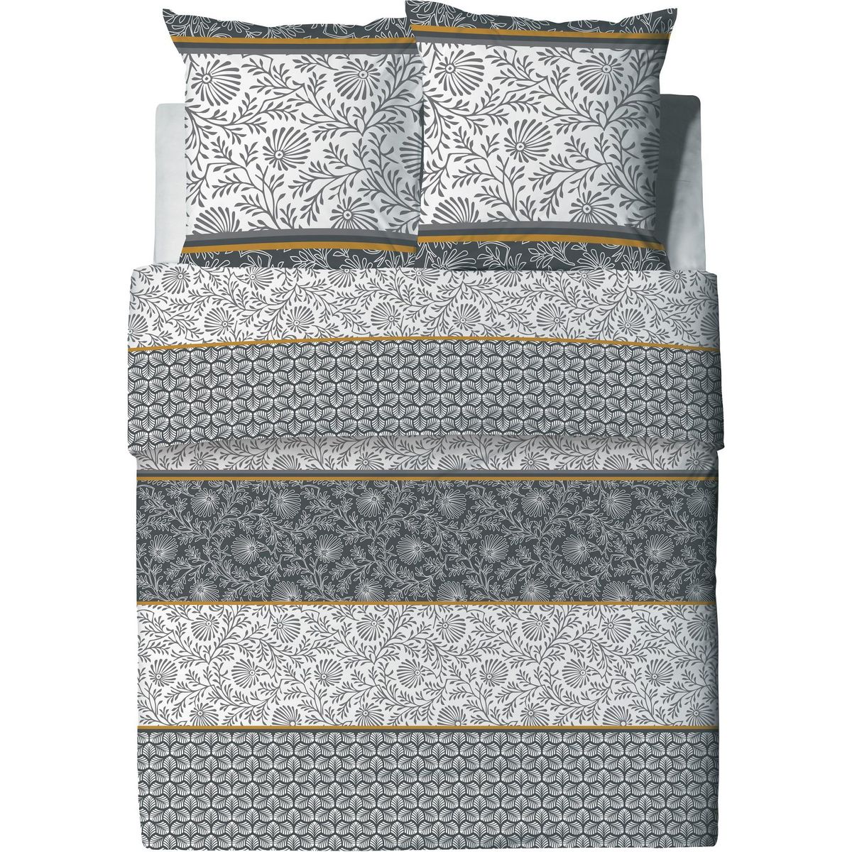 Les Ateliers du Linge Parure De Couette 3pcs 240x220cm 100% Coton 57 Fils/cm2-vega Gold