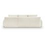 Voir la diapositive 5 : MARKET24 Canapé d'angle droit convertible 4/5 places MILO - Tissu bouclette beige clair - Coffre de rangement - L 264 x H 84 x P 99/145