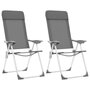Voir la diapositive 1 : VIDAXL Chaises de camping pliables lot de 2 Gris Aluminium
