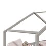 IDIMEX Lit cabane enfant 90x190 cm LISAN lit Simple montessori avec Barrières de Protection en Bois Massif lasuré gris