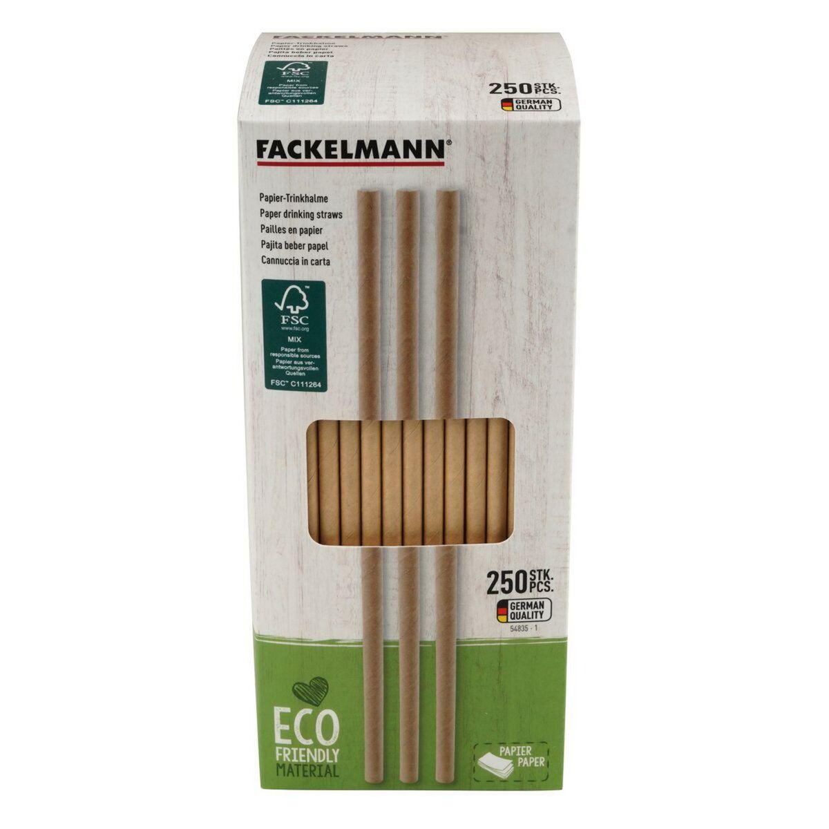 Fackelmann Boite de 250 pailles en papier brun 21 cm Fackelmann Nature
