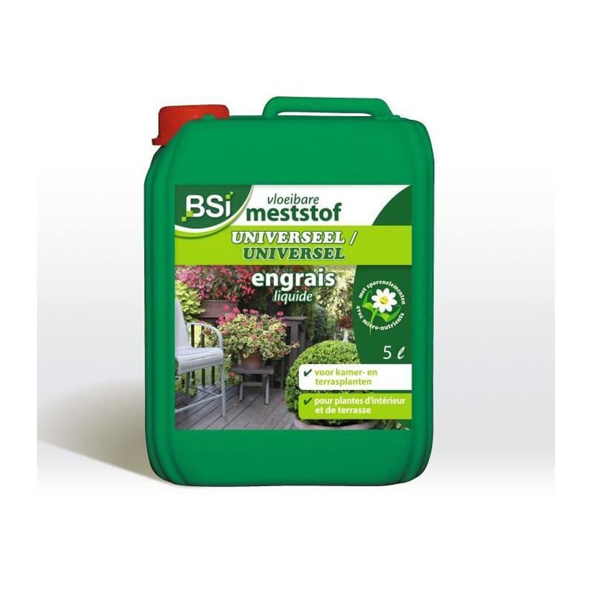 Bsi BSI - Engrais Universel - Pour Plantes d'Intérieur Et d'Extérieur - Avec Oligo-éléments - Santé et Floraison - 5L - UAB