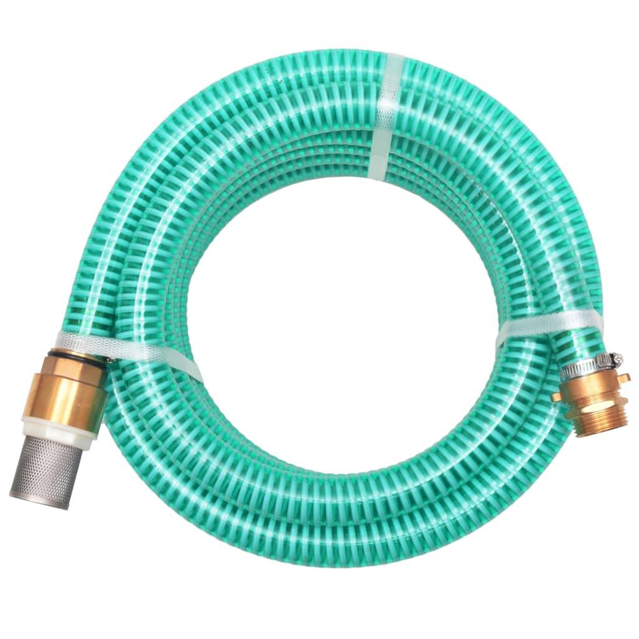 VIDAXL Tuyau d'aspiration avec raccords en laiton 3 m 25 mm vert
