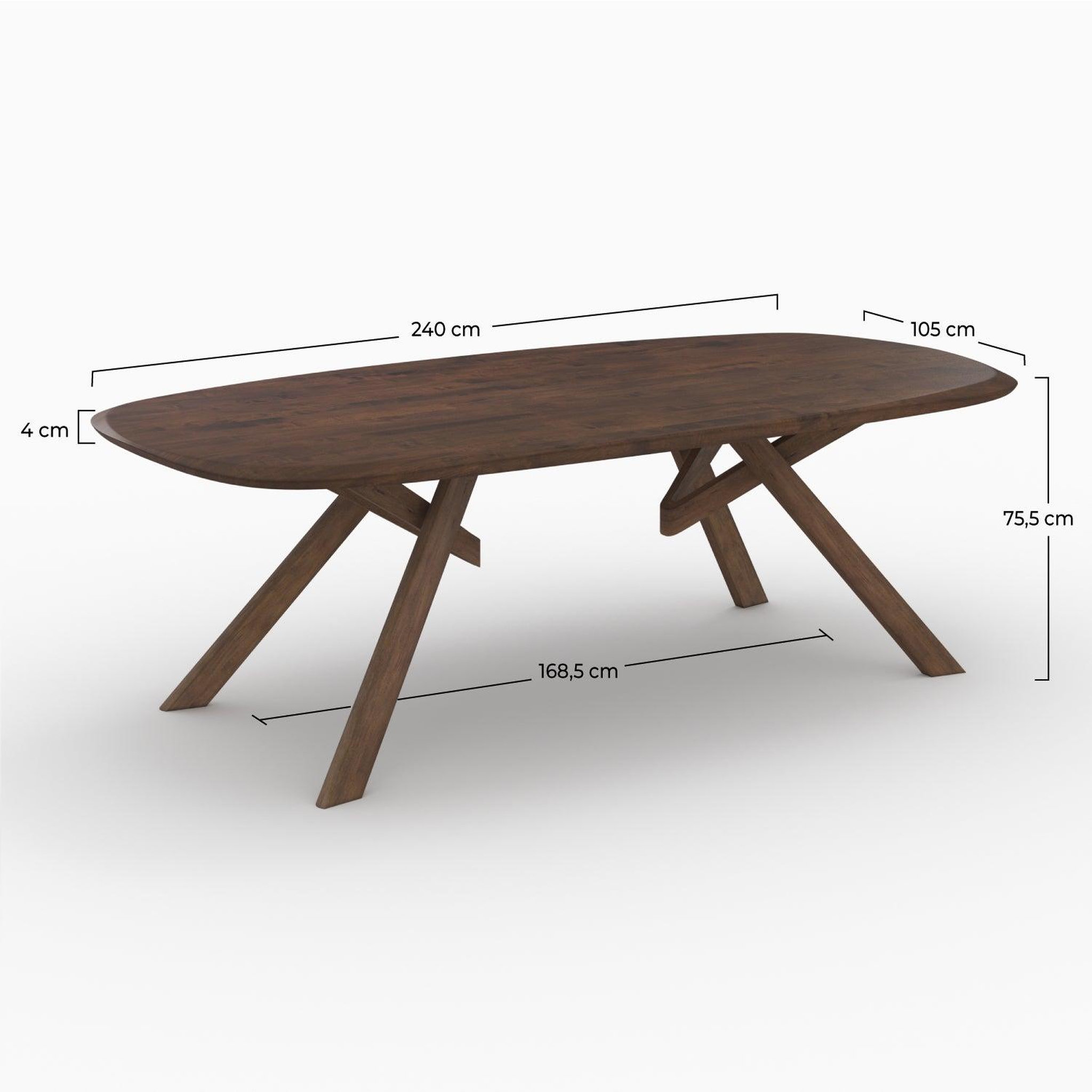 Voir la diapositive 4 : MAISON PAVANE Table rectangulaire en bois d'hévéa massif foncé 8 personnes-merlin