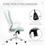 Voir la diapositive 5 : VINSETTO Fauteuil de Bureau ergonomique avec accoudoirs et roulettes pivotant - Fonction Inclinaison et Hauteur réglable dim. 62L x 56l x 119,5H cm - Vert