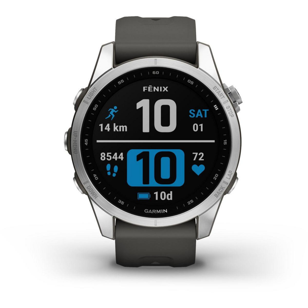 GARMIN Montre sport Fenix 7S silver avec bracelet gris