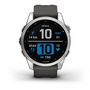 Voir la diapositive 2 : GARMIN Montre sport Fenix 7S silver avec bracelet gris