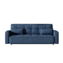 Voir la diapositive 1 : CONCEPT USINE Canapé scandinave convertible 3 places en velours côtelé bleu COPENHAGUE