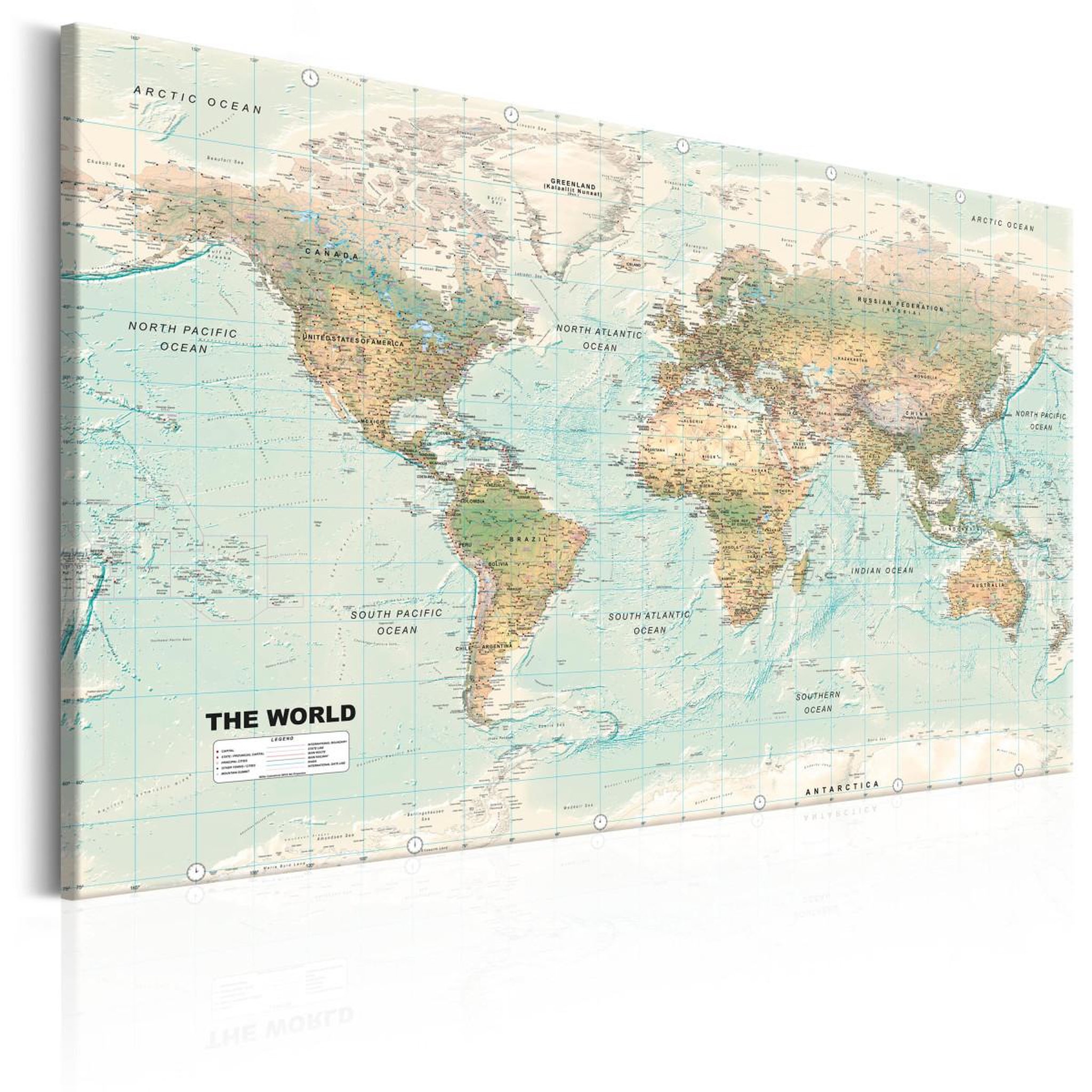 Voir la diapositive 1 : Paris Prix Tableau imprimé  world map : beautiful world