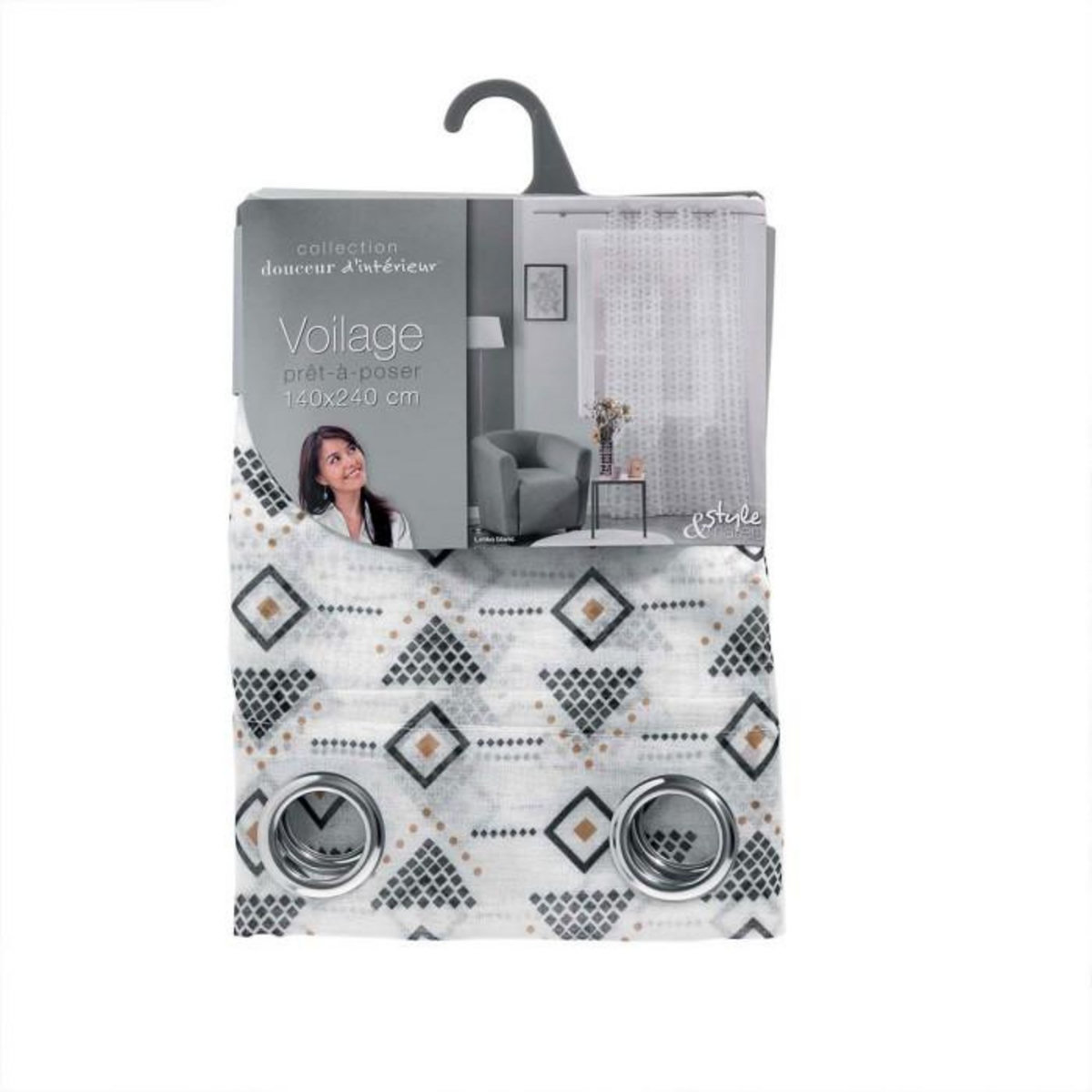 Paris Prix Rideau Voilage à Œillets  Letiko  140x240cm Blanc