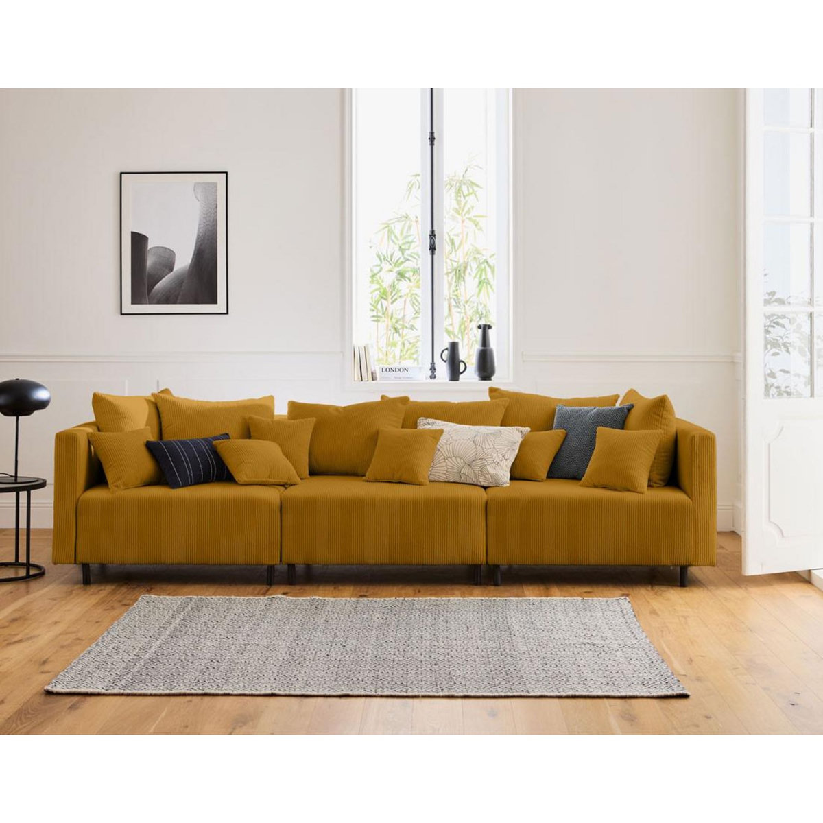 LISA DESIGN Edinburg - canapé modulable 3 places - velours côtelé