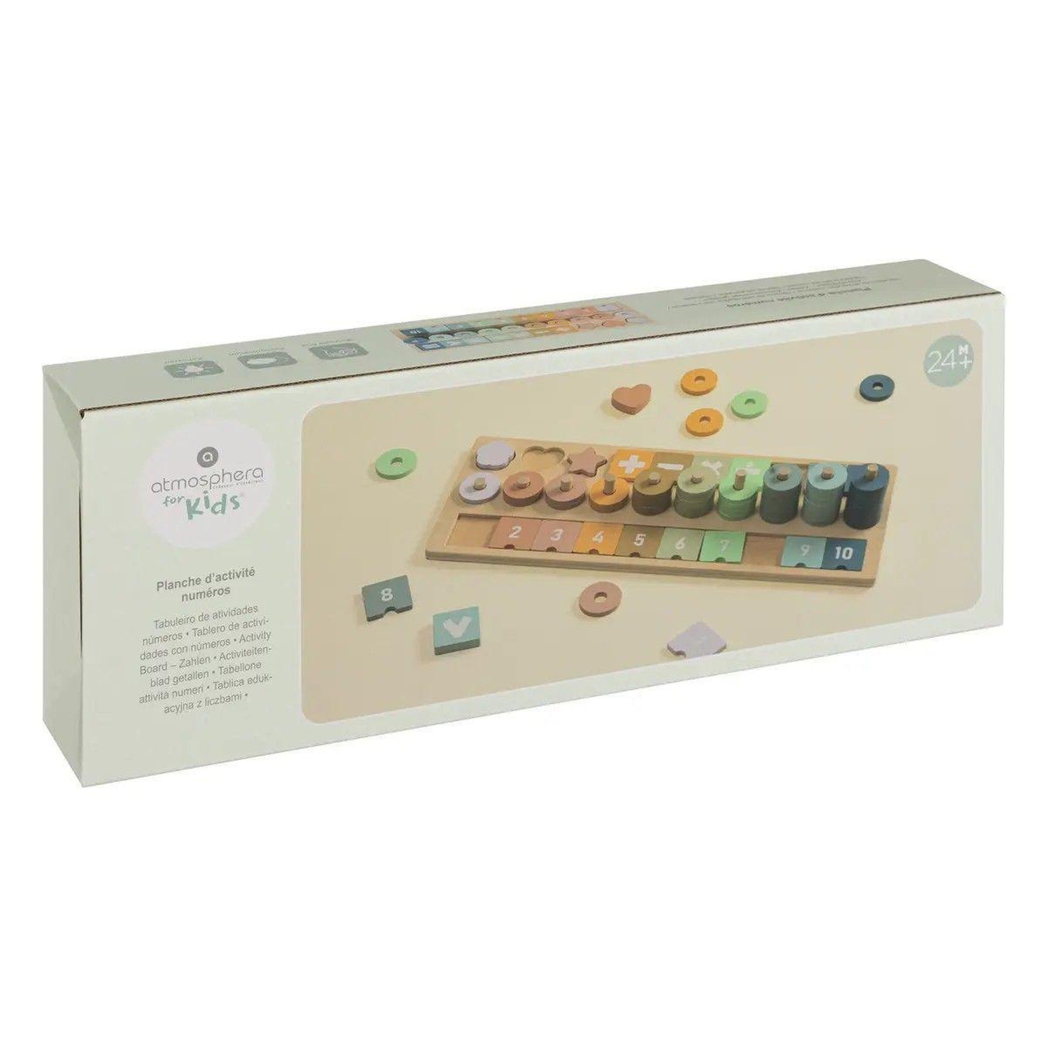 Voir la diapositive 2 : Atmosphera Kids Jeu d'apprentissage  mathématique  39cm naturel