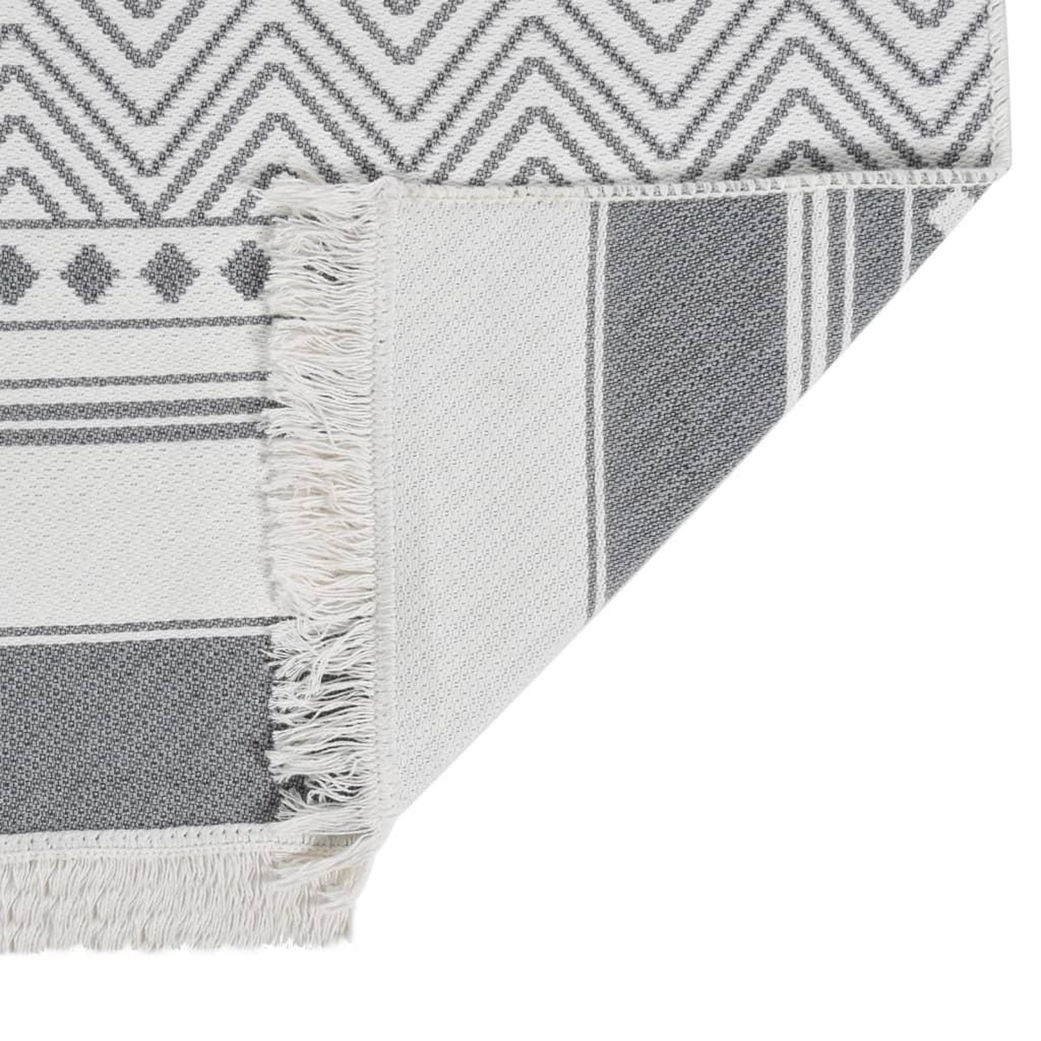Voir la diapositive 5 : VIDAXL Tapis Gris et blanc 160x230 cm Coton