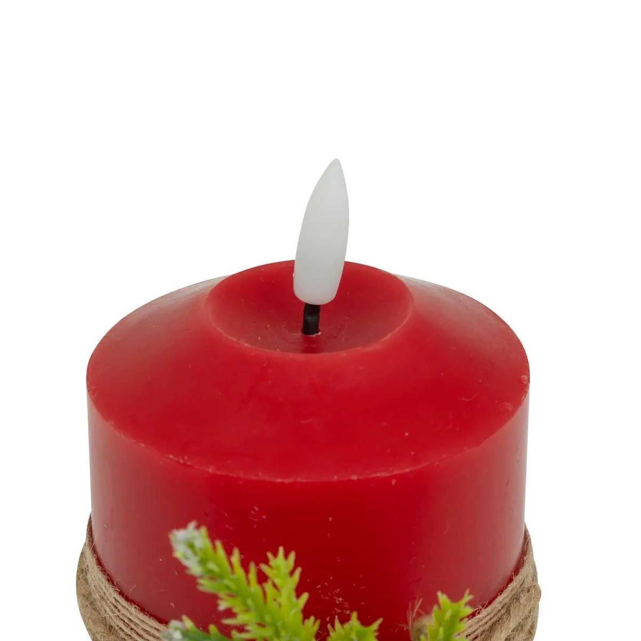 Voir la diapositive 2 : ATMOSPHERA Bougie led de noël  branche  12cm rouge