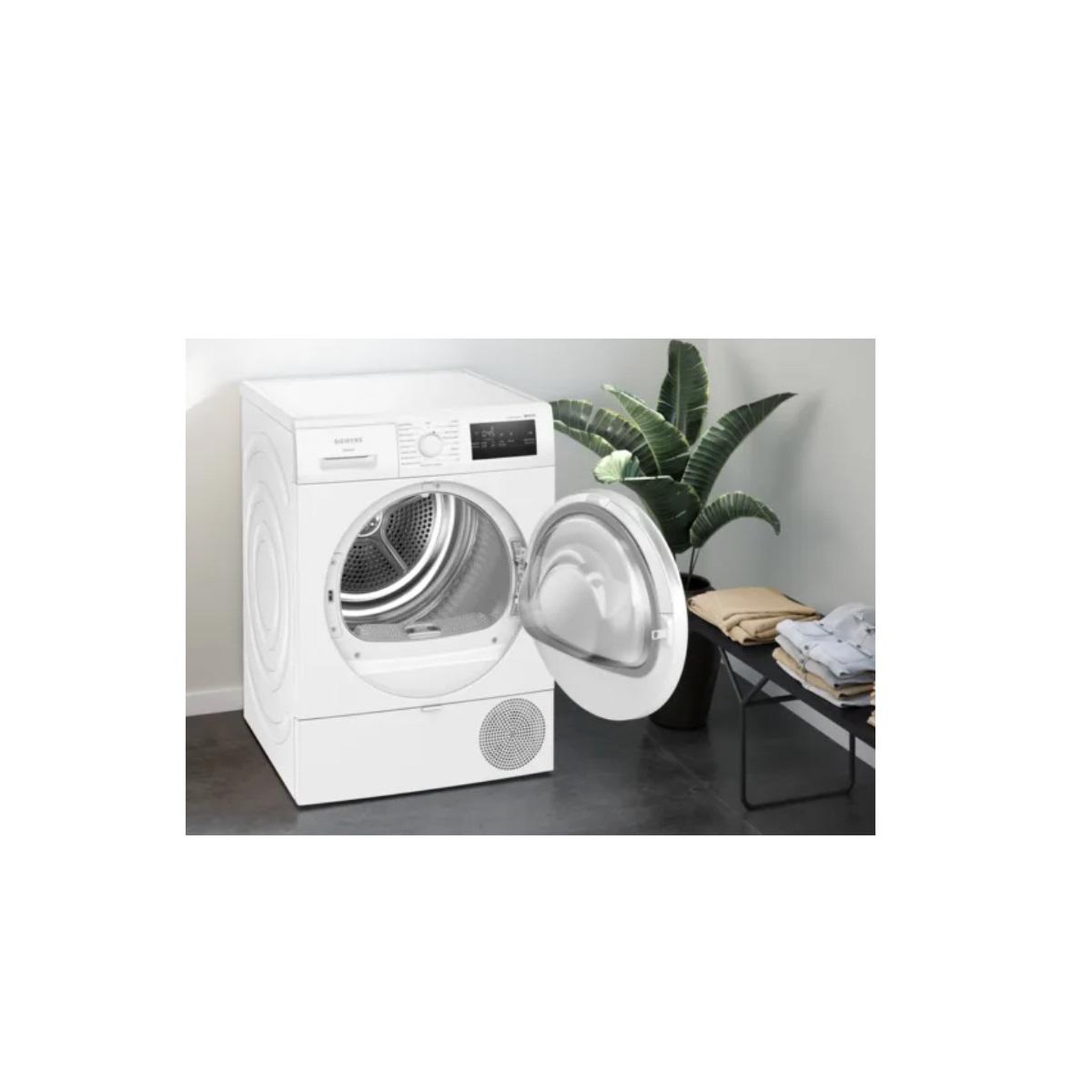 Voir la diapositive 4 : Siemens Sèche-linge pompe à chaleur à condensation 60cm 8kg blanc - wt43h00dfr