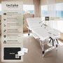 Voir la diapositive 2 : tectake Table 3 zones de massage largeur 78 cm et rembourrage 5 cm blanc