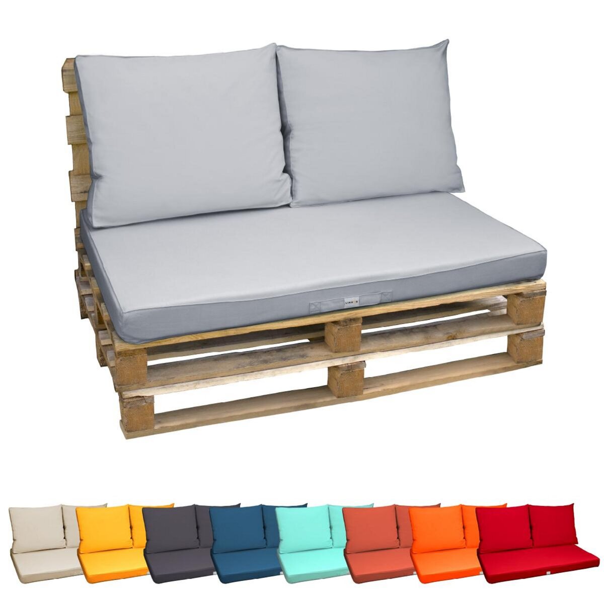 LINXOR Kit de coussins et assise déhoussables pour palette
