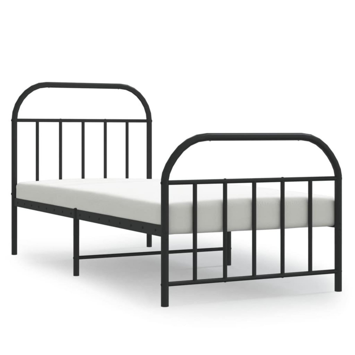 VIDAXL Cadre de lit metal sans matelas avec pied de lit noir 80x200 cm
