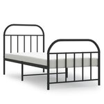VIDAXL Cadre de lit metal sans matelas avec pied de lit noir 80x200 cm