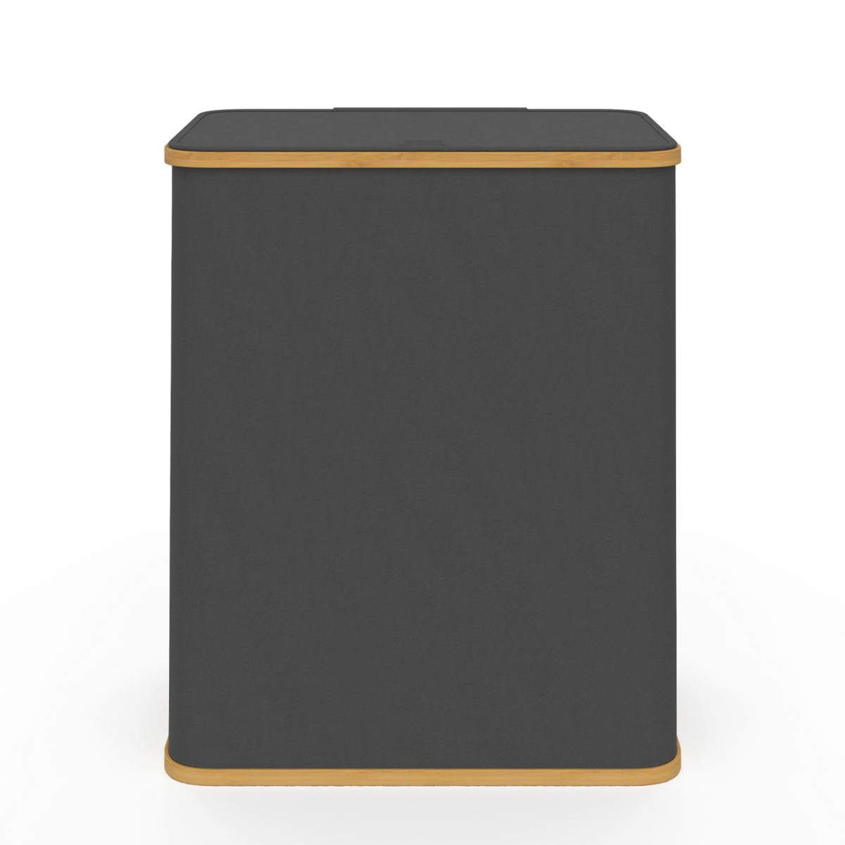 ID MARKET Panier à linge 140 L 2 bacs amovibles RITA en tissu et bambou gris anthracite