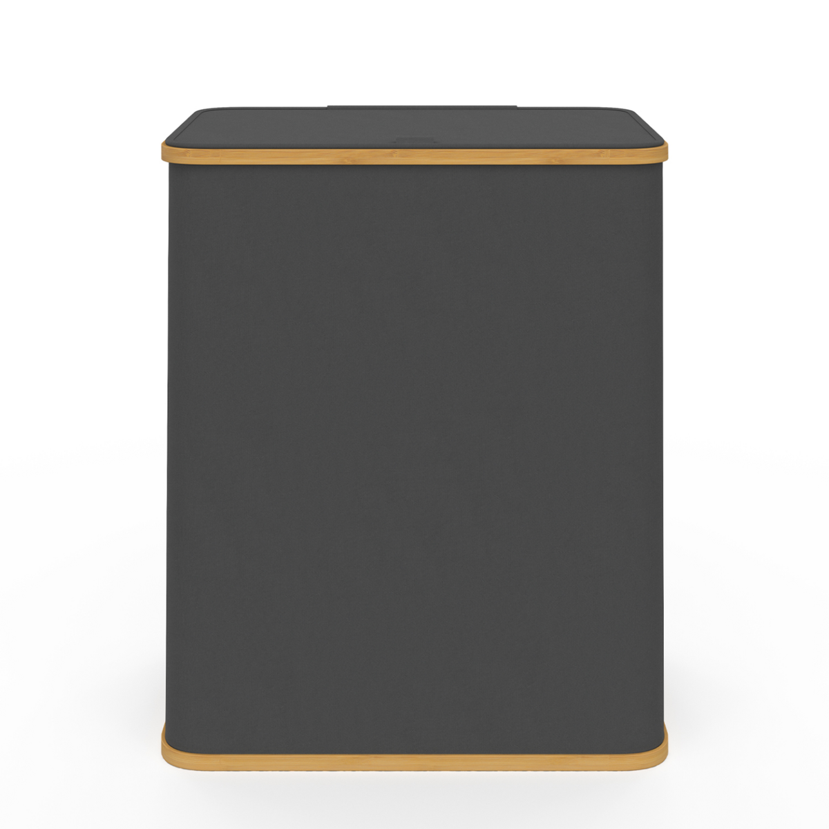 ID MARKET Panier à linge 140 L 2 bacs amovibles RITA en tissu et bambou gris anthracite