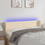 VIDAXL Tete de lit a LED Creme 147x16x78/88 cm Tissu