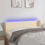 Voir la diapositive 1 : VIDAXL Tete de lit a LED Creme 147x16x78/88 cm Tissu