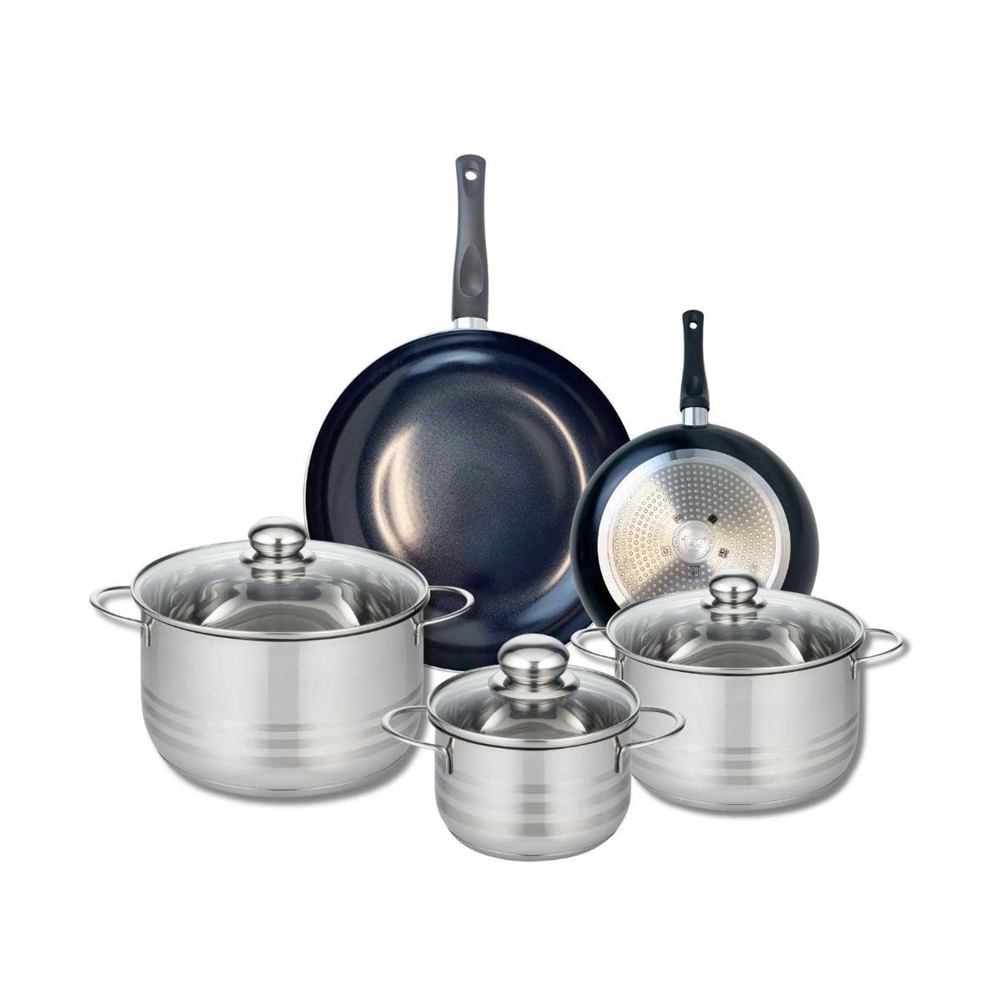 ELO Ensemble de 2 poêles de cuisson 20 et 28 cm et 3 faitouts 16, 20 et 24 cm elo prima brillant