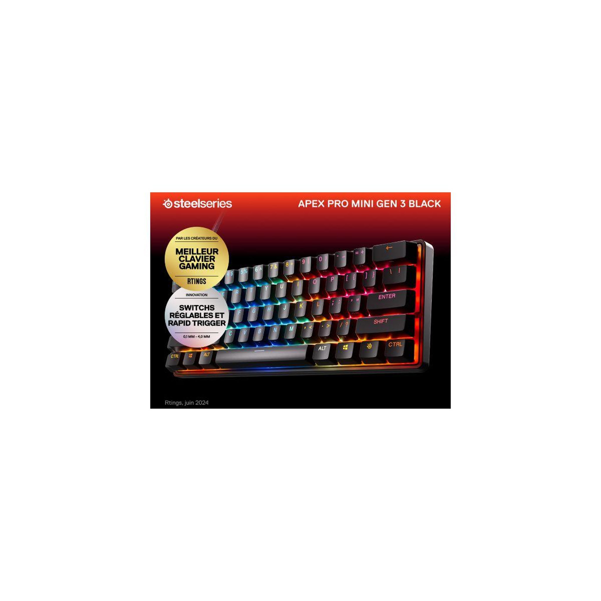 Voir la diapositive 3 : STEEL SERIES Clavier gamer apex pro mini gen 3 fr