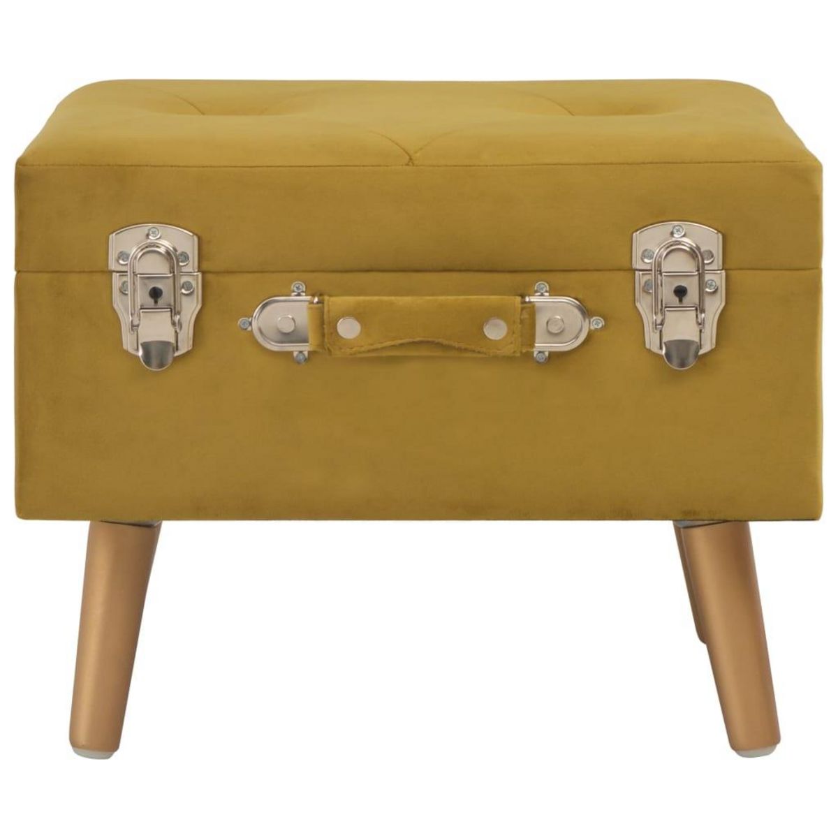 VIDAXL Tabouret de rangement 40 cm Jaune moutarde Velours