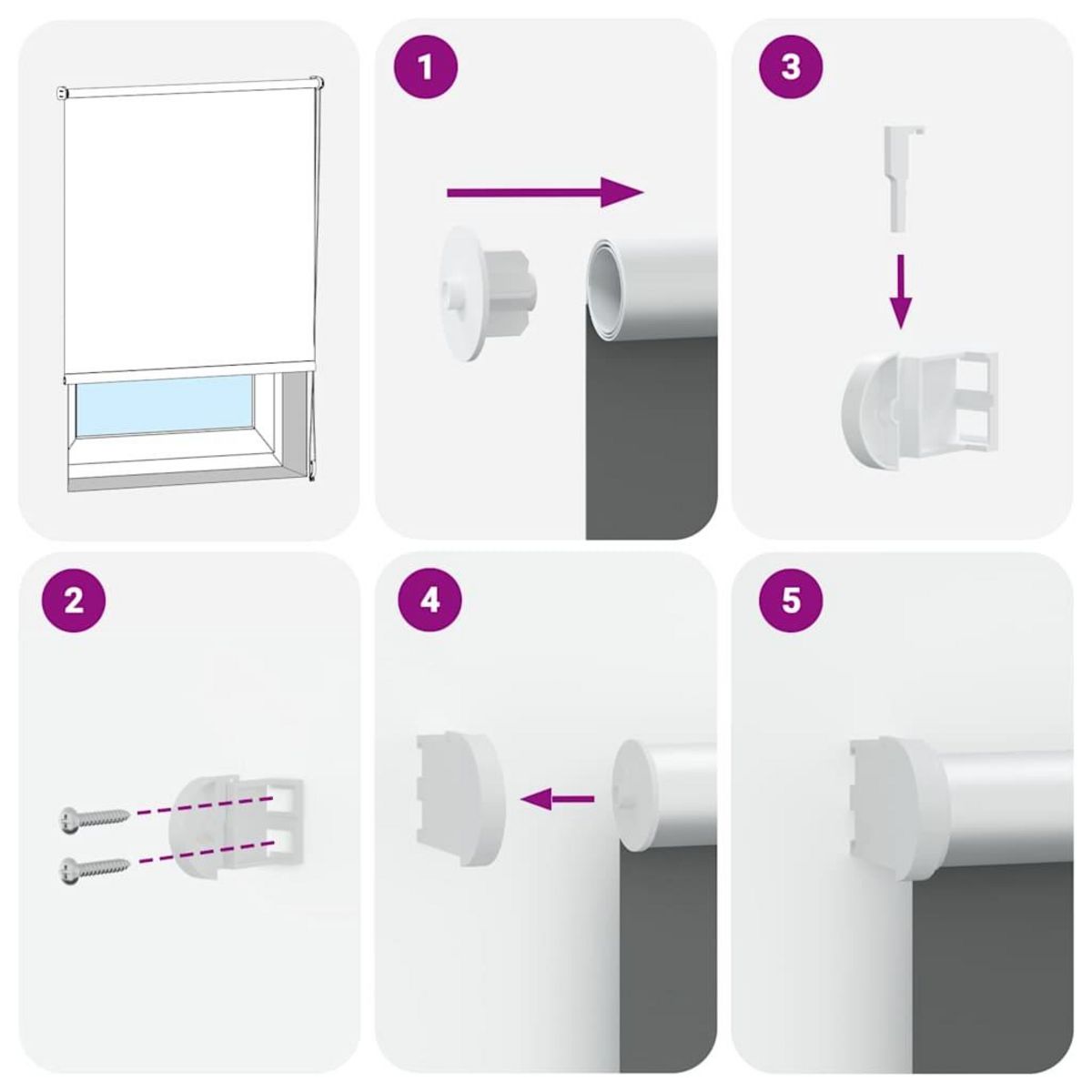 VIDAXL Store enrouleur occultant largeur du tissu 116,6 cm polyester