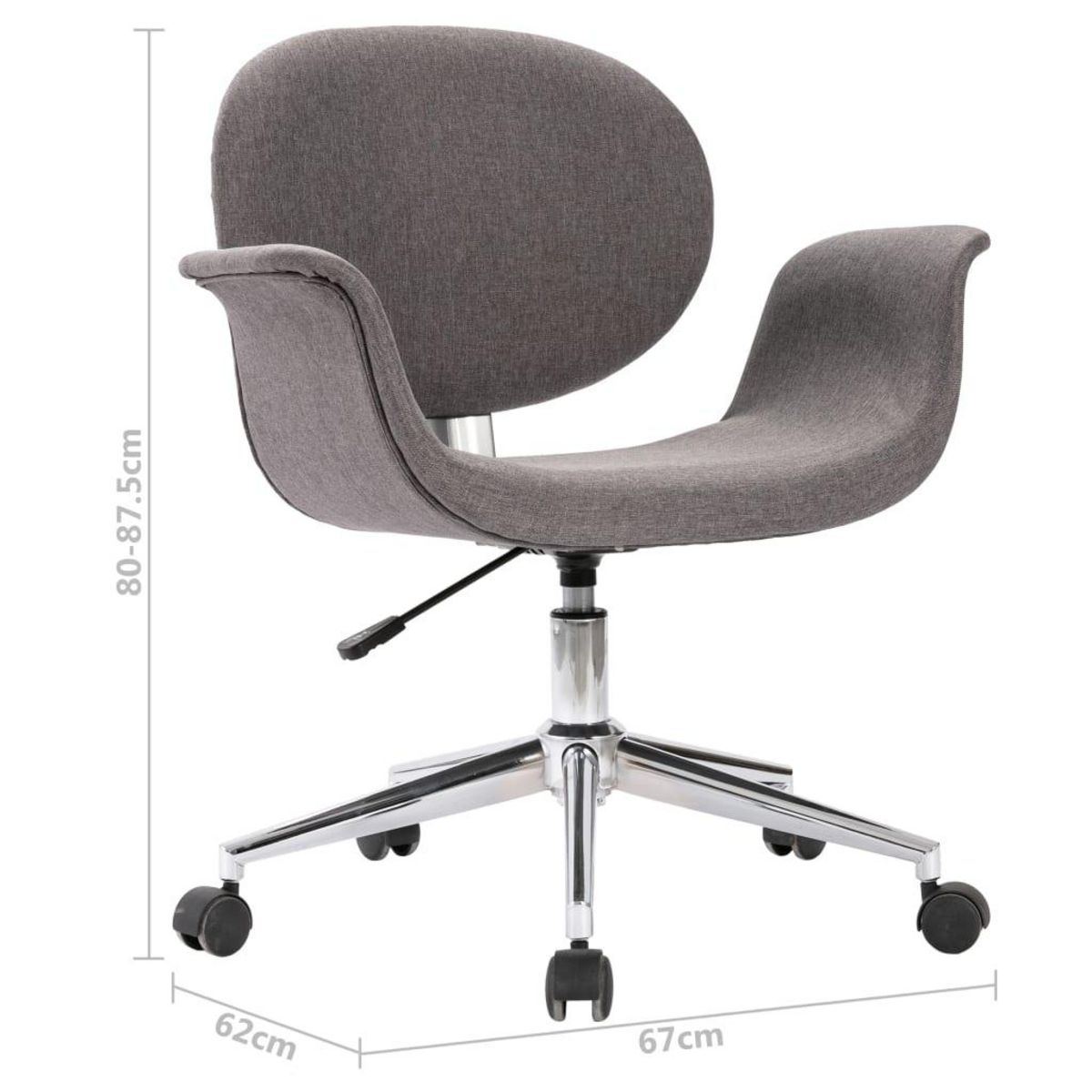 VIDAXL Chaise pivotante de bureau Gris Tissu
