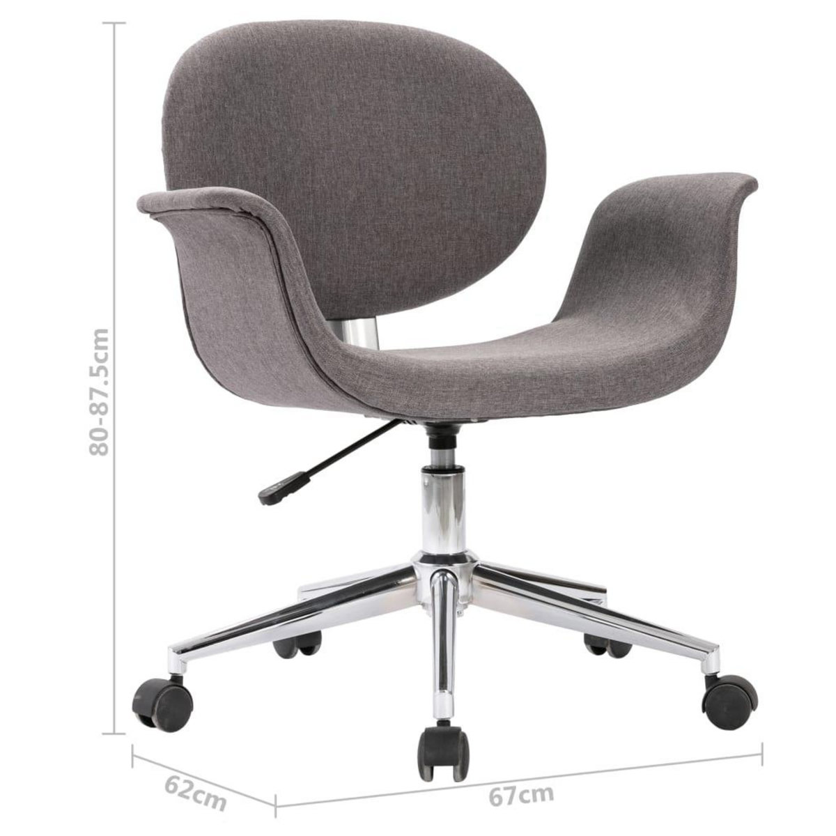 VIDAXL Chaise pivotante de bureau Gris Tissu