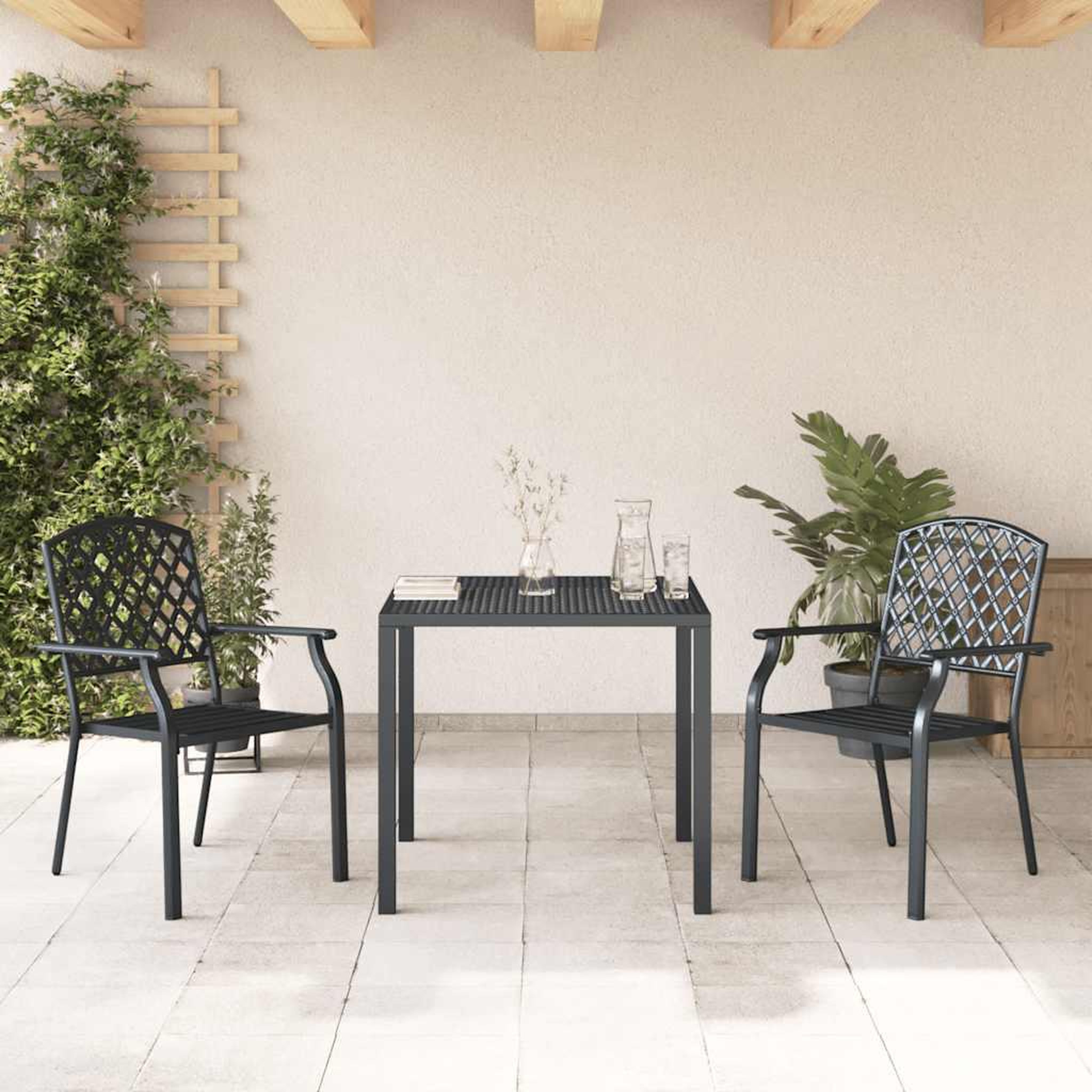 Voir la diapositive 3 : VIDAXL Chaises empilables d'exterieur lot de 2 acier anthracite