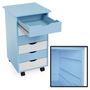 Voir la diapositive 3 : tectake Caisson de bureau à roulettes en bois bleu