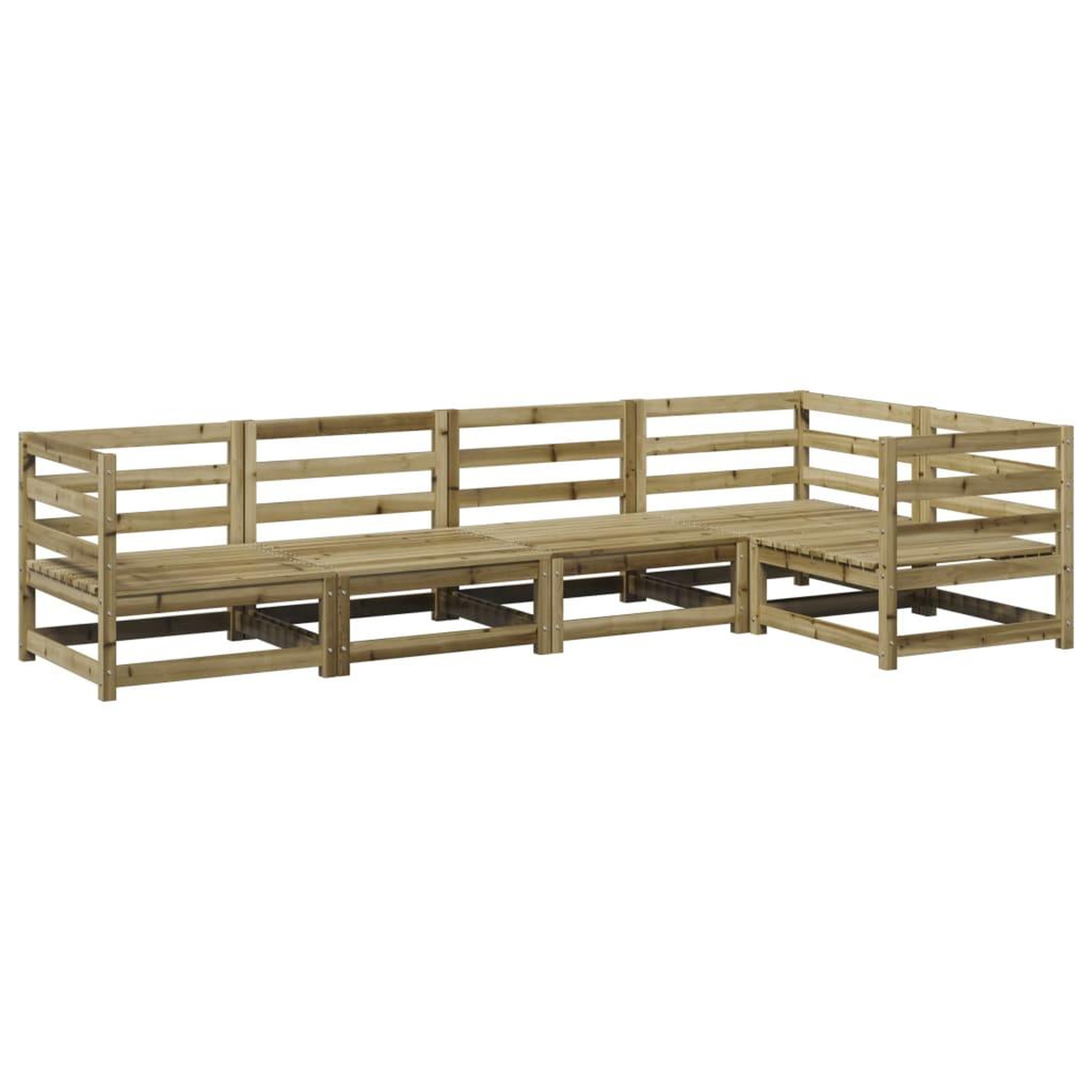 Voir la diapositive 2 : VIDAXL Salon de jardin 5 pcs bois de pin impregne