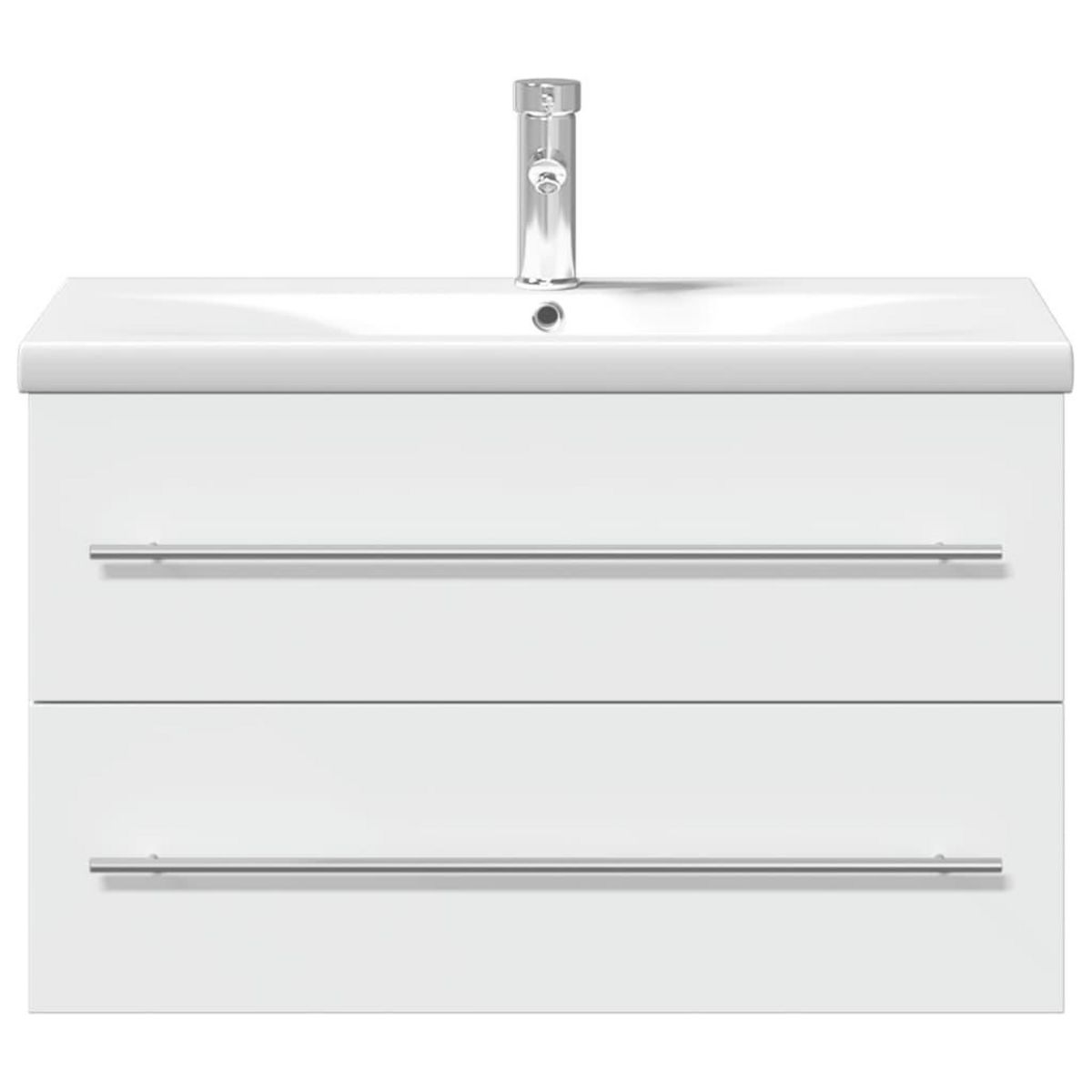 VIDAXL Armoire lavabo de salle de bain avec bassin integre blanc