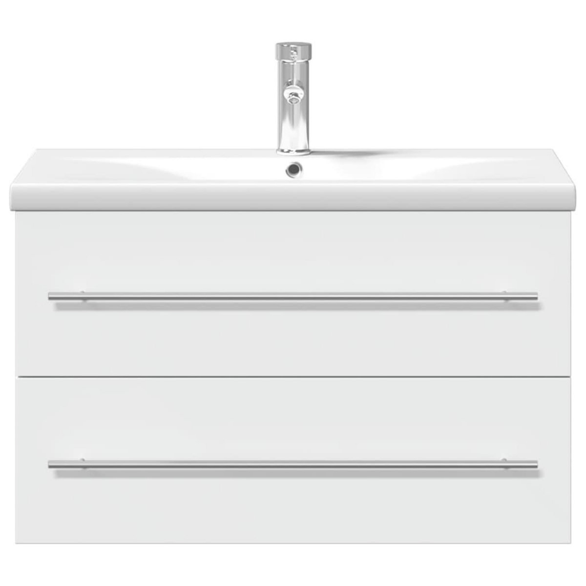VIDAXL Armoire lavabo de salle de bain avec bassin integre blanc