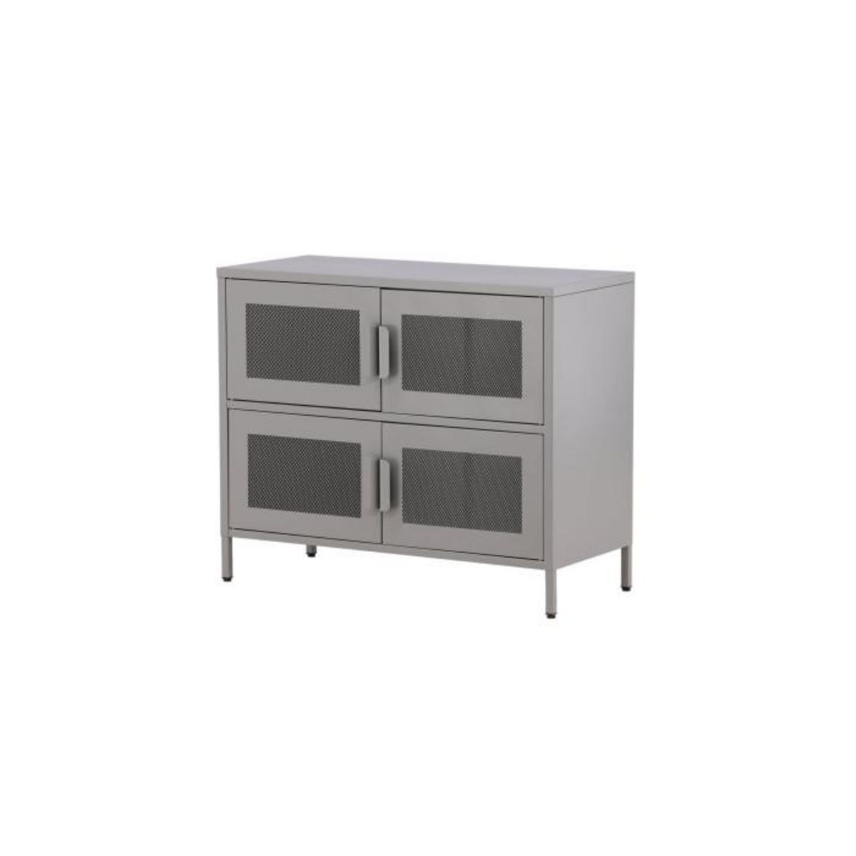 Paris Prix Buffet 4 Portes en Métal  Nett  90cm Gris Clair