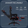 Voir la diapositive 5 : VINSETTO Vinsetto Fauteuil gaming chaise gamer réglable pivotant dossier inclinable repose-pied polyester rouge noir