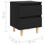 Voir la diapositive 6 : VIDAXL Tables de chevet avec pieds en pin 2 pcs Noir 40x35x50 cm