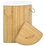 Voir la diapositive 2 : VIDAXL Panier a linge d'angle Bambou 60 L