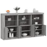 VIDAXL Buffet avec lumieres LED sonoma gris 181,5x37x100 cm