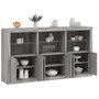 Voir la diapositive 1 : VIDAXL Buffet avec lumieres LED sonoma gris 181,5x37x100 cm