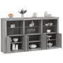 Voir la diapositive 1 : VIDAXL Buffet avec lumieres LED sonoma gris 181,5x37x100 cm