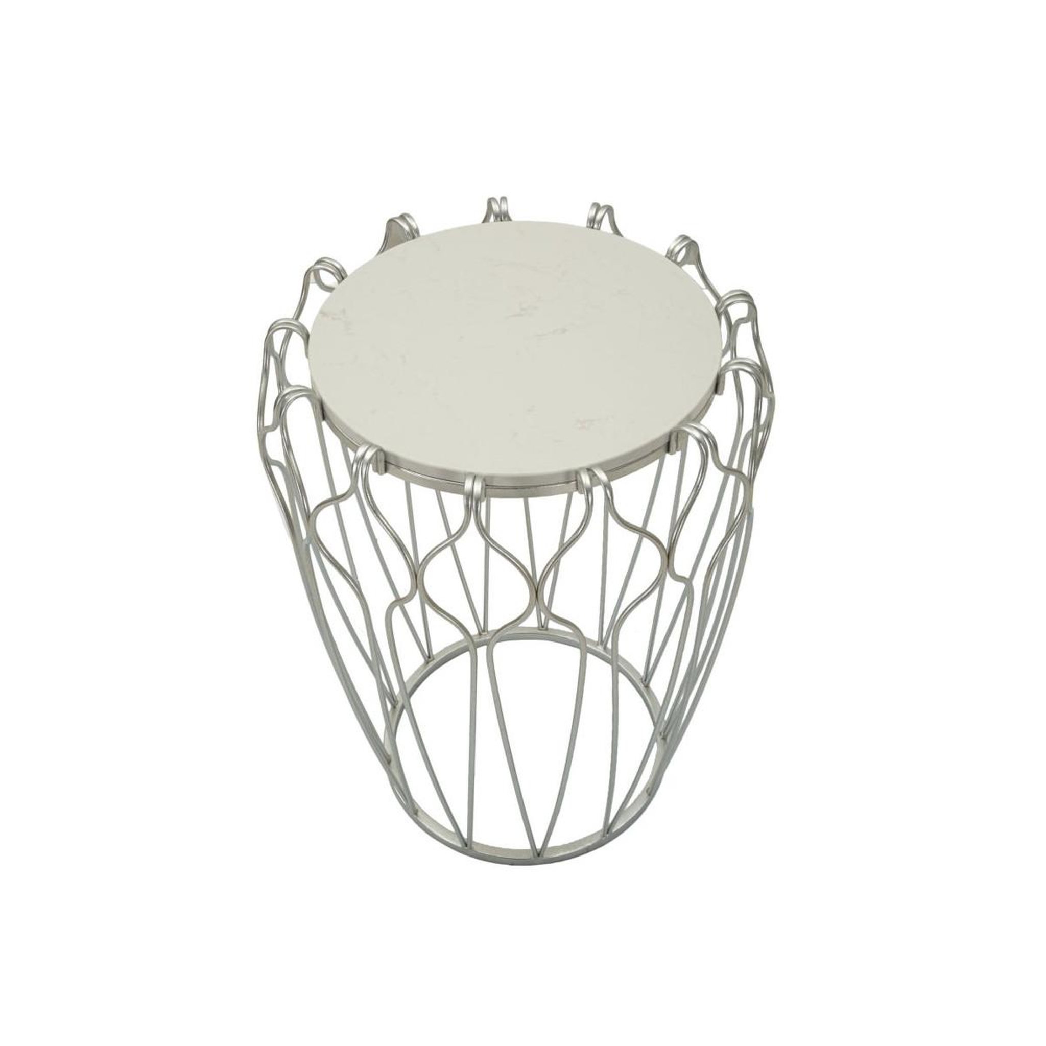 Voir la diapositive 3 : Paris Prix Table d'appoint en marbre  hook  61cm argent
