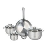 ELO Ensemble de 1 Poêle de cuisson 32 cm et 3 faitouts 14, 16 et 24 cm Elo Profi Brillant