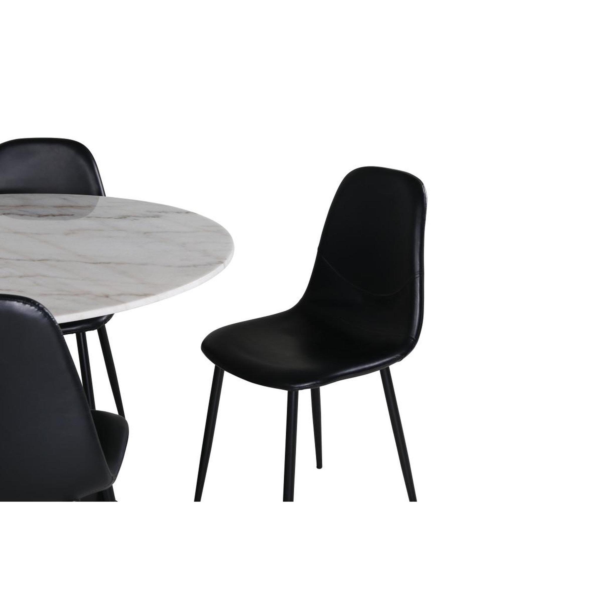 Voir la diapositive 3 : Paris Prix Ensemble table à manger & 6 chaises  estelle i & polar i  106cm blanc & noir
