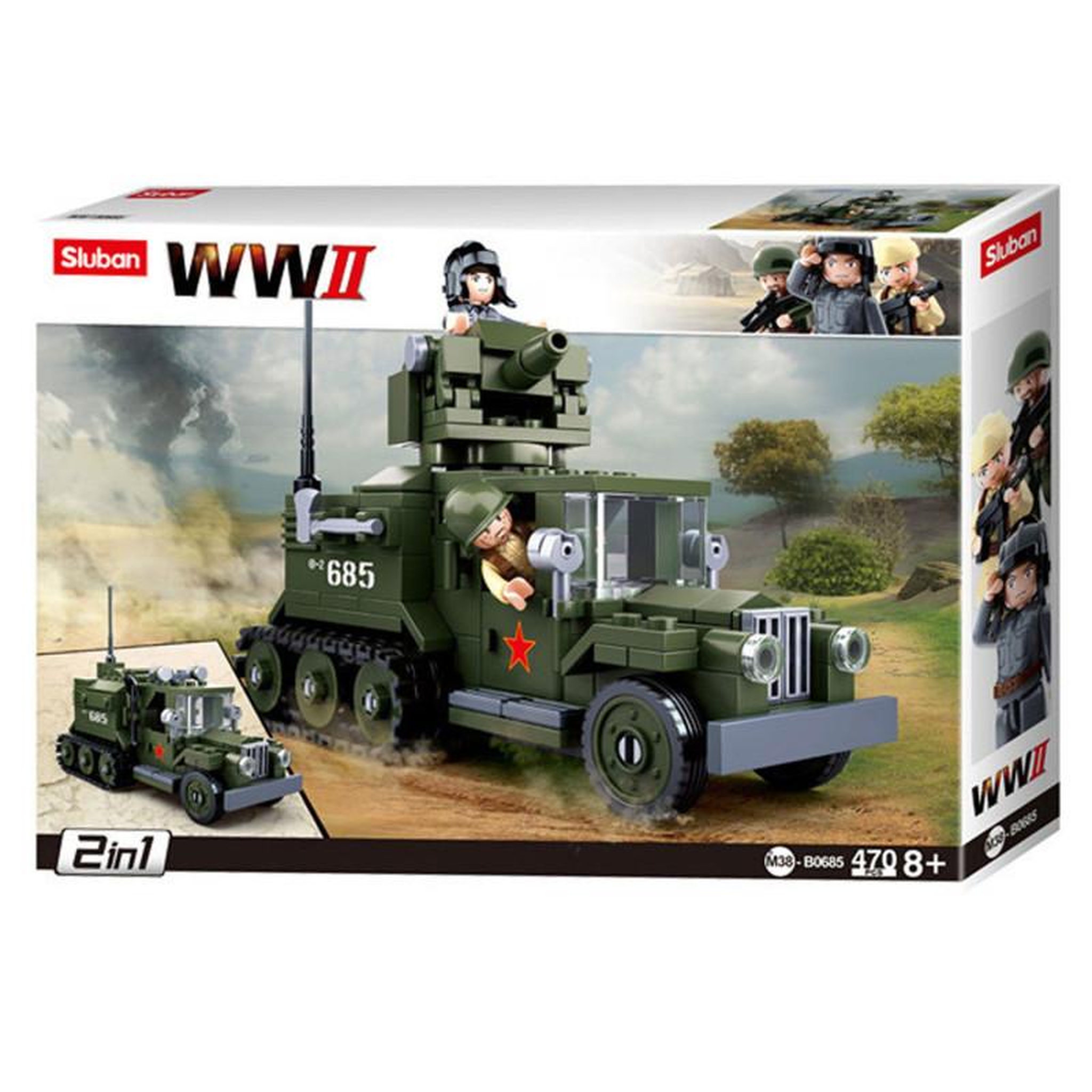 Sluban Sluban WWII - GAZ Allied Half-Track 2in1